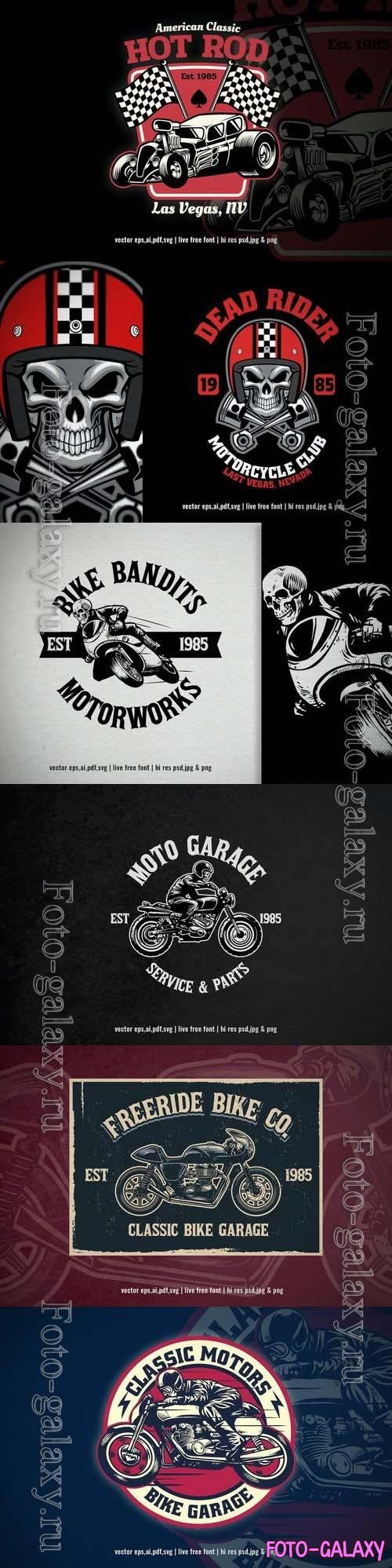 Motorcycle club rider vintage logo
