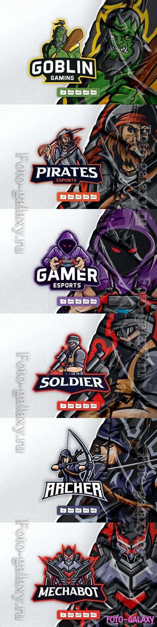 Warrior, soldier, pirates, goblin, gamer, archer, mascot logo design