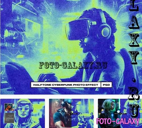 Halftone Cyberpunk Photo Effect - TJLPYGB