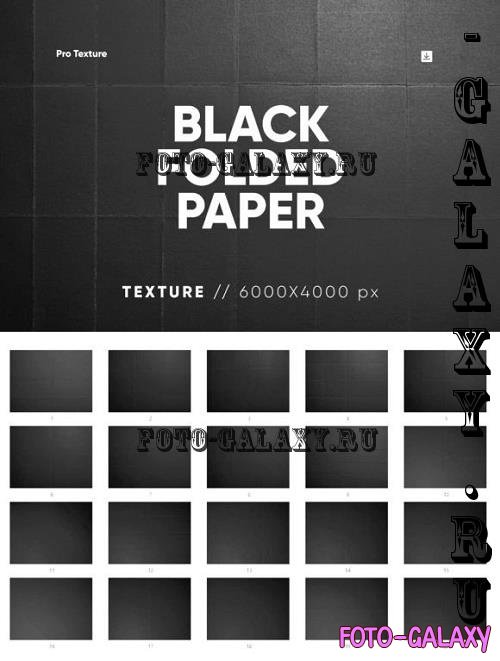 20 Black Folded Paper Textures HQ - 31378205