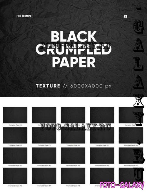 20 Black Crumpled Texture HQ - 31378131