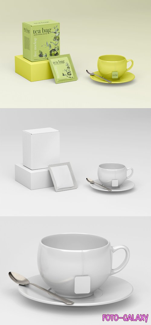 Tea Bag with Cup - PSD Mockup Template