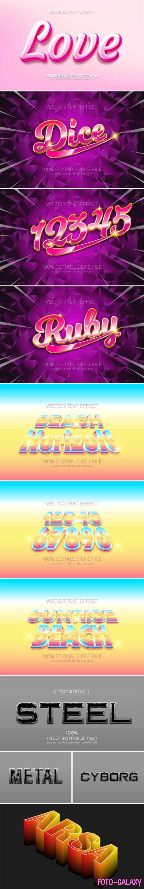 3D Editable Text Effects for Illustrator [Ai/EPS]