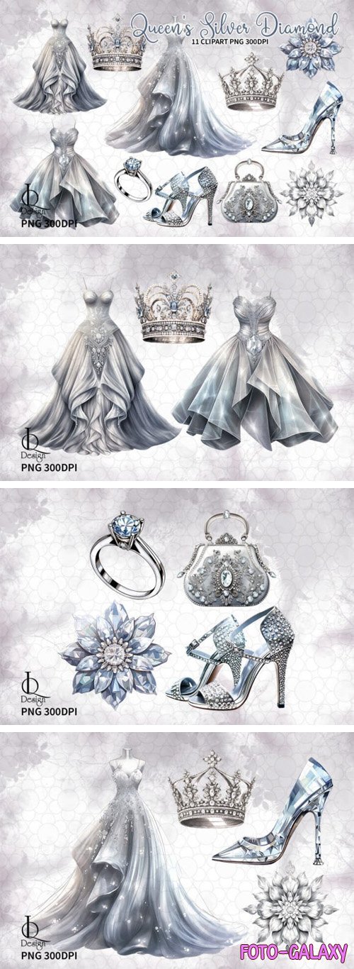 11 Queen's Silver Diamond PNG Clipart