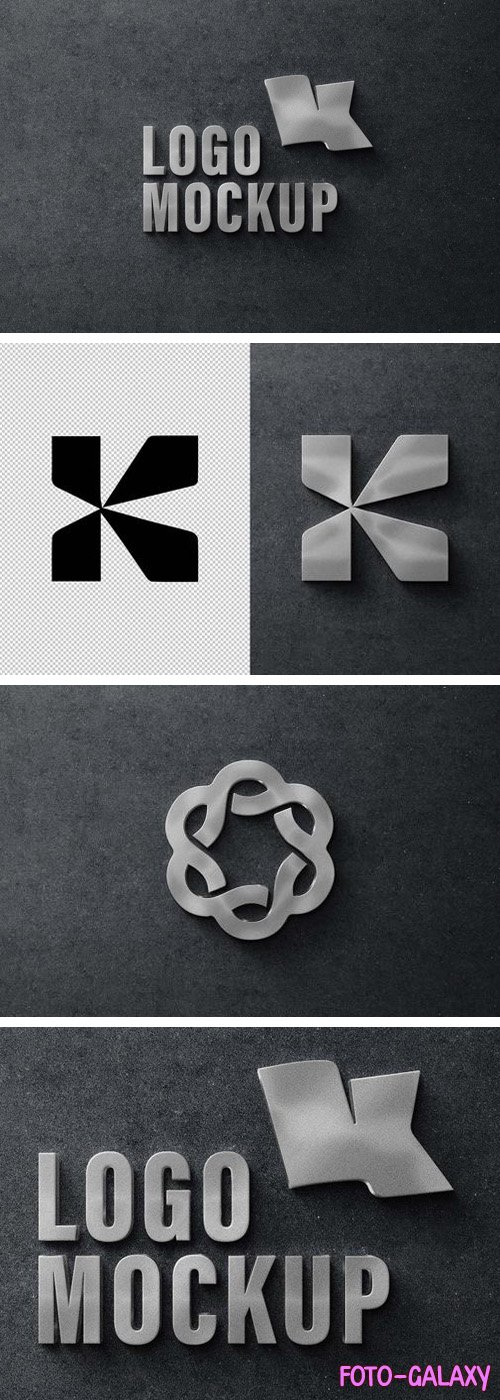 Metallic Logo Sign PSD Mockup Template
