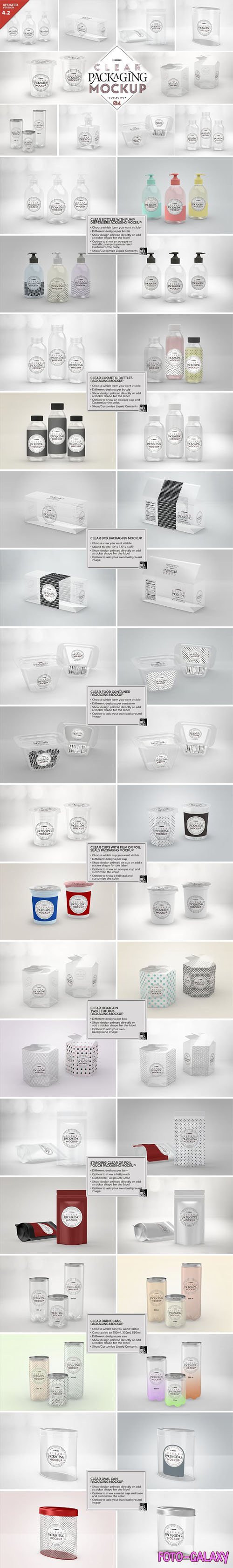 Clear Container Packaging PSD Mockups Bundle - Updated Version 4.2