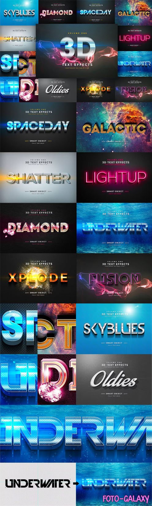 3D Text Effects for Photoshop Vol.1