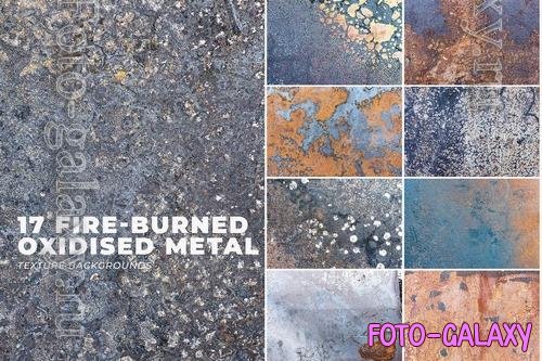 17 Fire-Burned Oxidized Metal Surface Textures