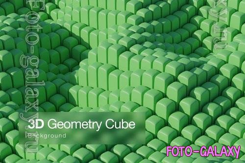 3D Geometry Waves Cube Background
