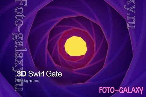 3D Swirl Gate Twisted Hexagonal Background
