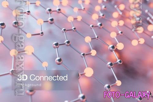 3D Connected Network Hexagonal Iron Background