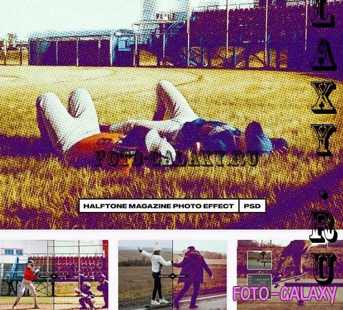 Halftone Magazine Photo Effect - VQL5YPH