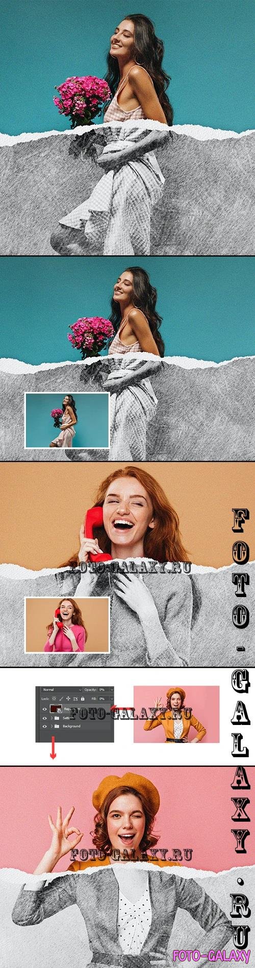 Torn Paper Effect - 46853691