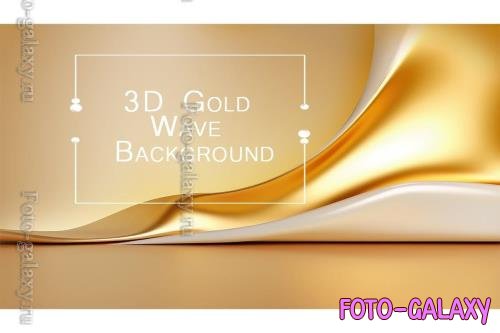 3D Gold Wave Background