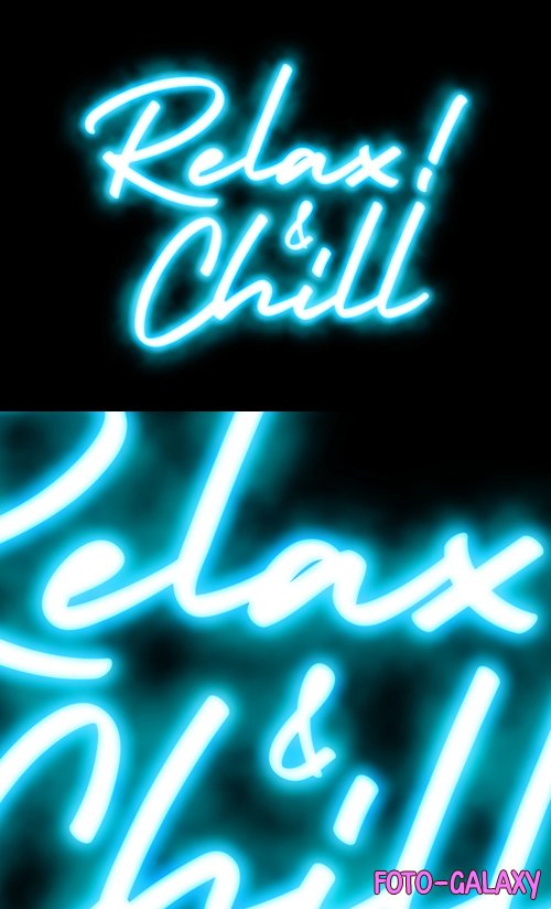 Relax & Chill - Smoky Neon Photoshop Text Effect