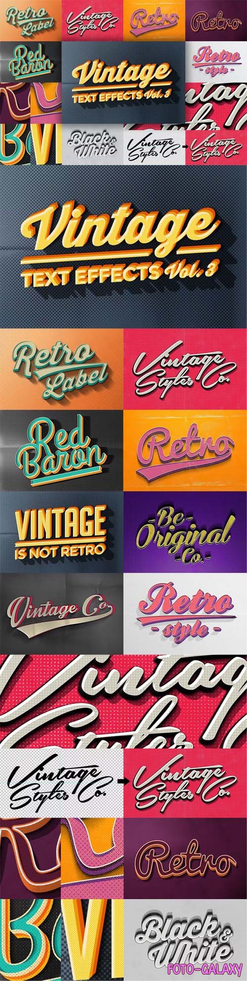 Vintage Photoshop Text Effects Pack Vol.3