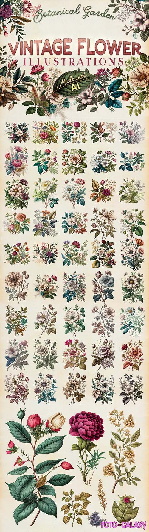 Vintage Botanical Garden & Flower Illustrations