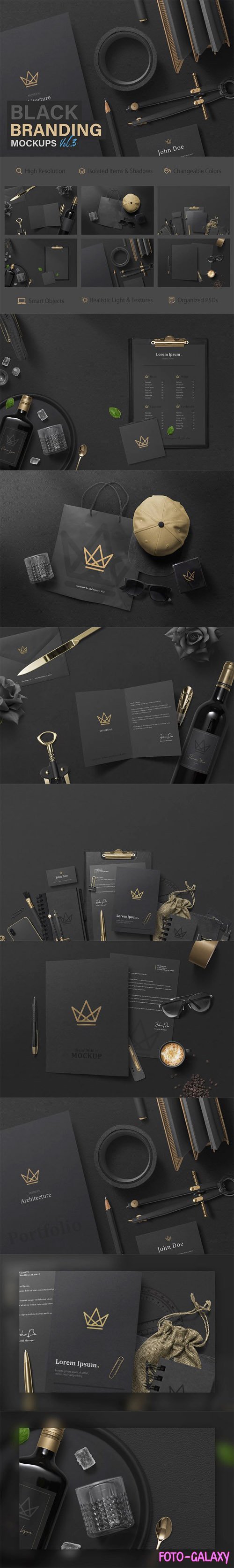 Black Branding PSD Mockups Collection [Vol.3]