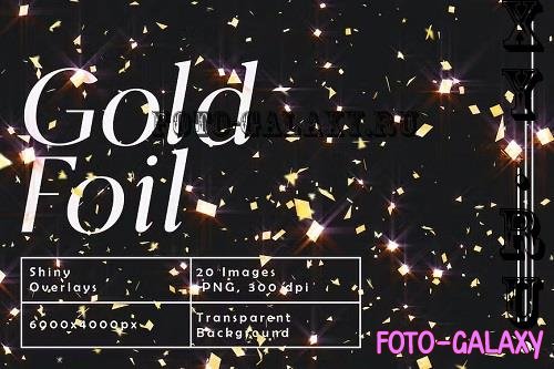 Shiny Gold Foil Confetti Overlays - PJEAEDV