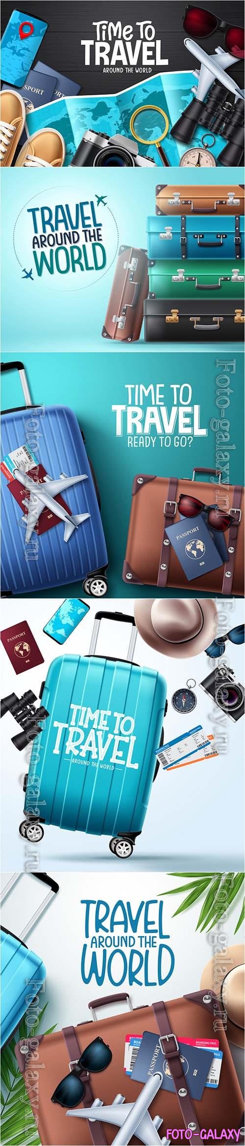 Time to travel vector illustrations