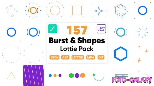 Videohive - 157 Bursts & Shapes Lottie Pack 47706880