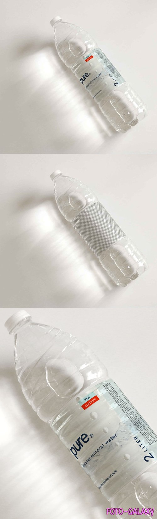 Plastic Water Bottle + Shadows & Light Reflections - PSD Mockup Template