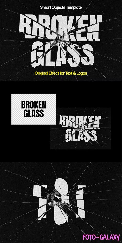 Broken Glass Photoshop Text Effect for Text & Logos