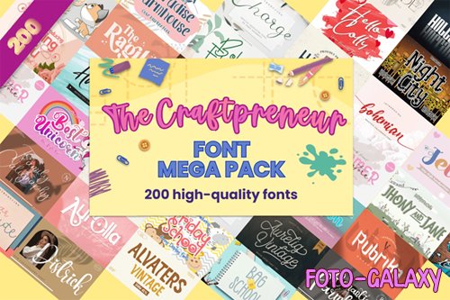 The Craftpreneur Mega Pack - 200 Premium Fonts