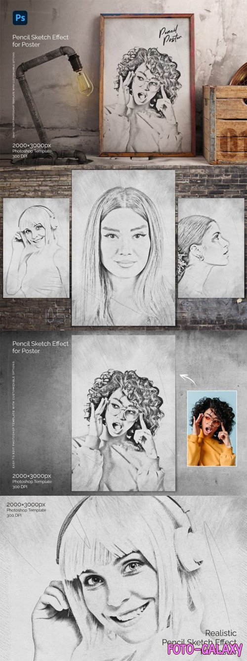 Pencil Sketch Photoshop Effect for Posters