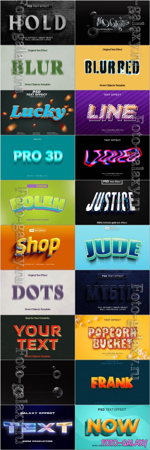 20 Psd style text effect editable set vol 27