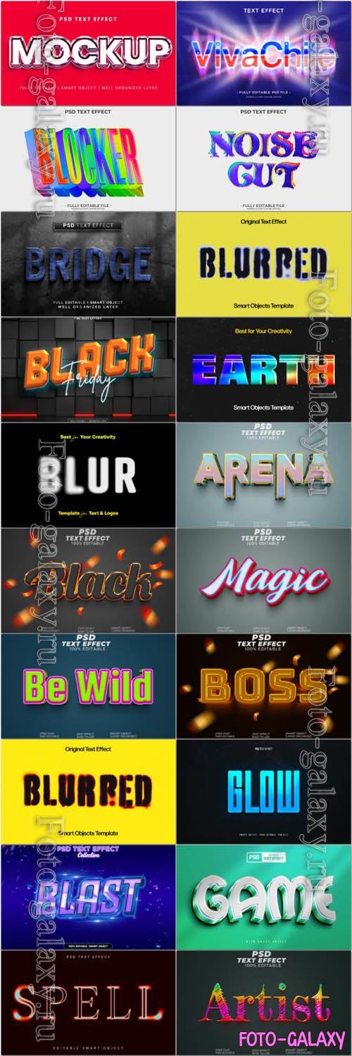 20 Psd style text effect editable set vol 24