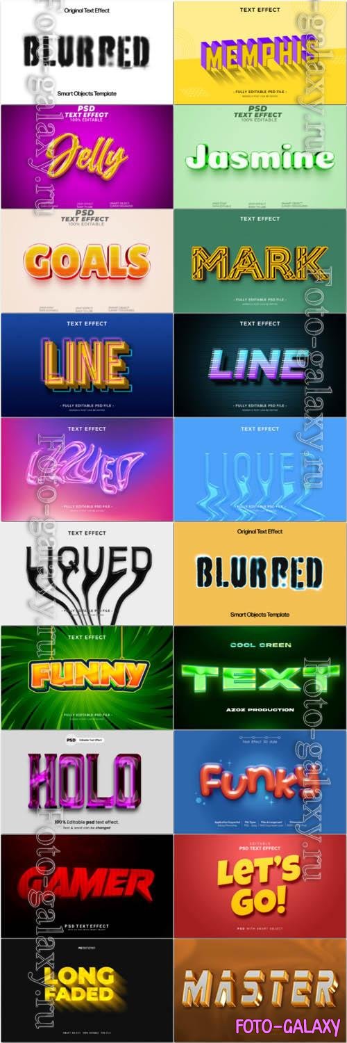 20 Psd style text effect editable set vol 22