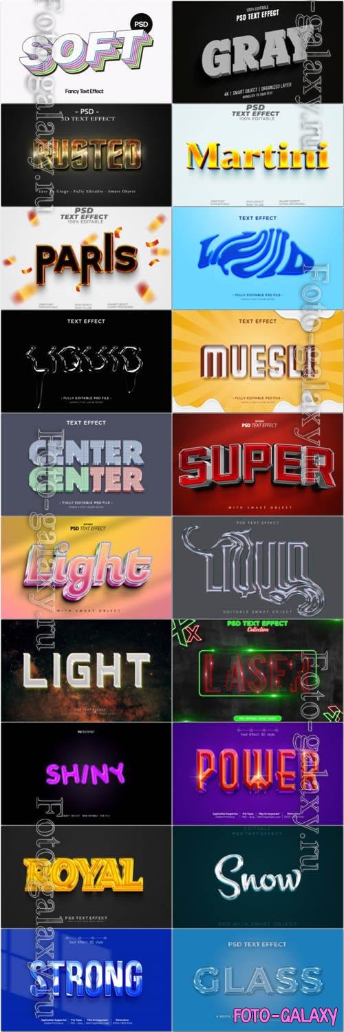 20 Psd style text effect editable set vol 20