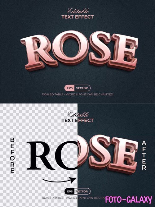 Rose 3D Text Effect Style for Illustrator
