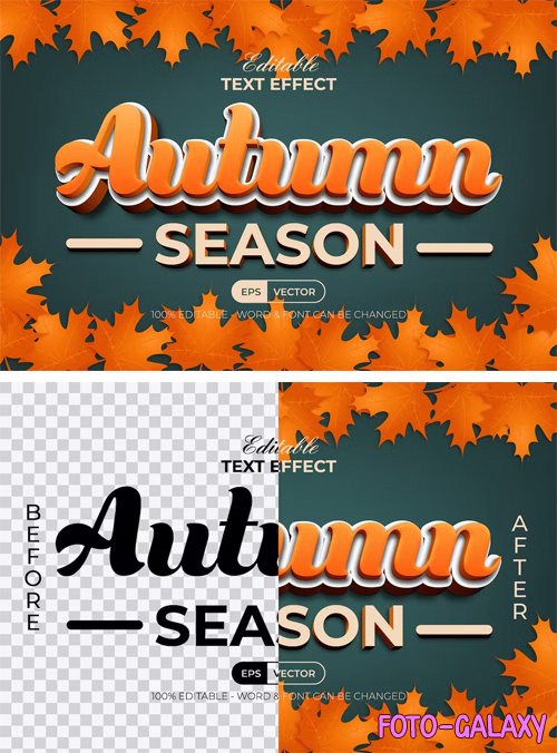 Autumn Season 3D Text Effect Style for Illustrator