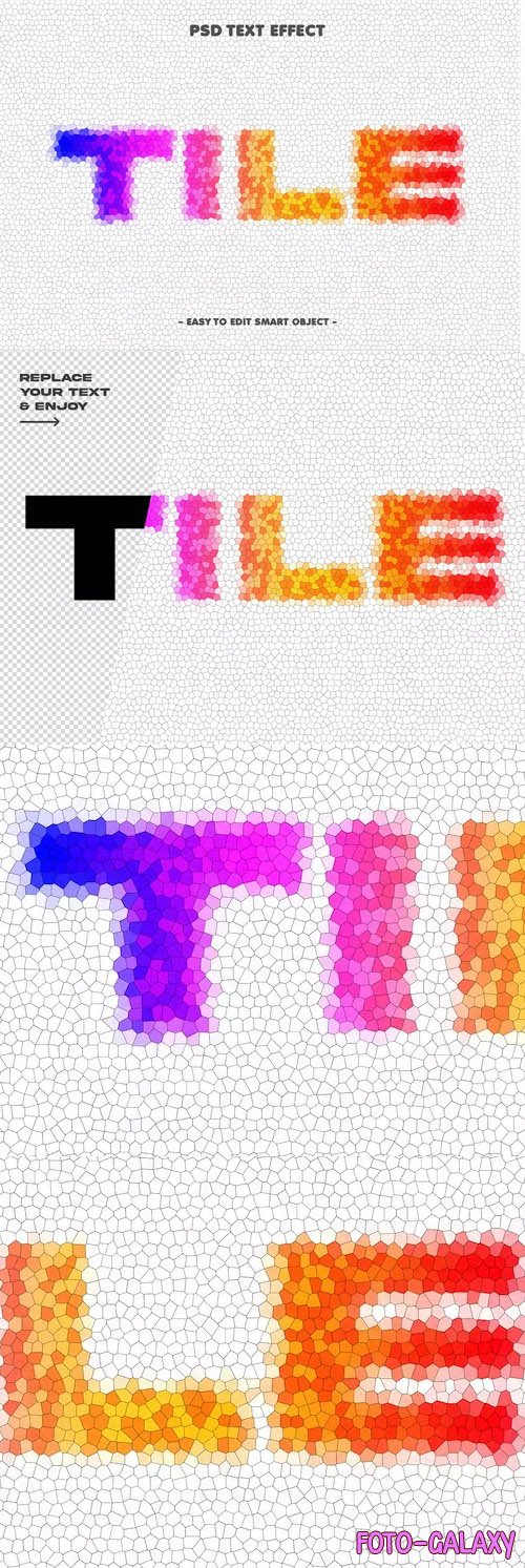 Colorful Tile Mosaic Text Effect