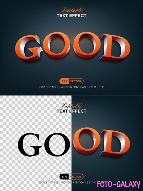 Good Text Effect Orange Style for Illustrator