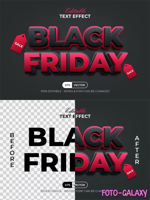 Black Friday 3D Text Effect Style for Illustrator