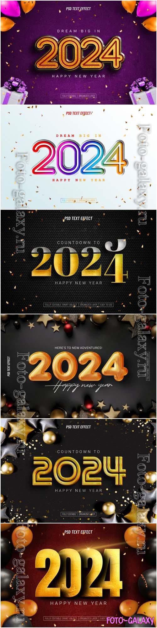 2024 Happy new year text effect vol 1