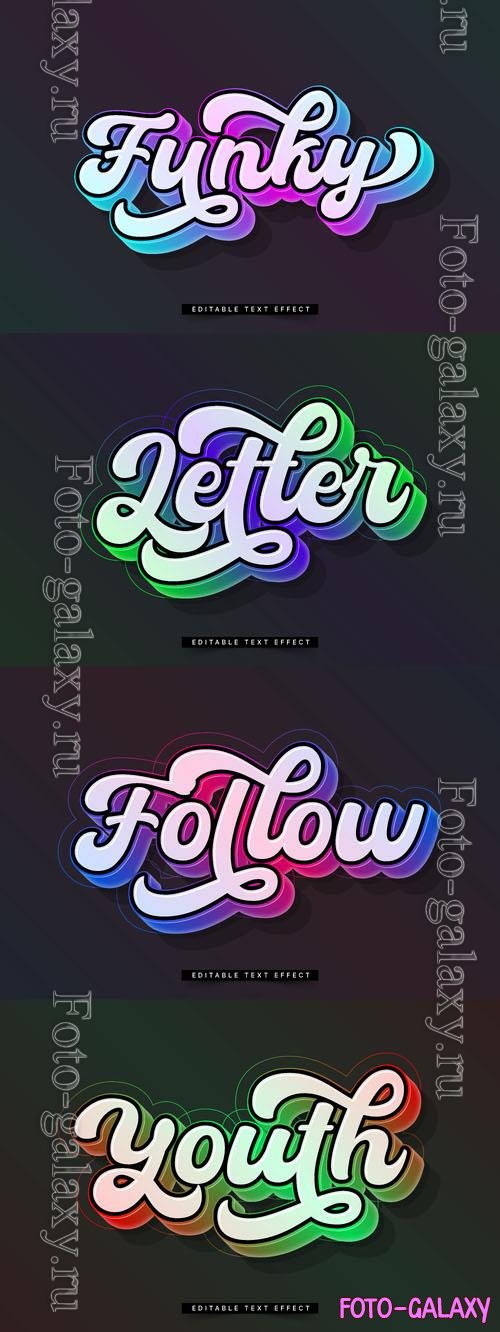 Vector 3d text editable, text effect font vol 19