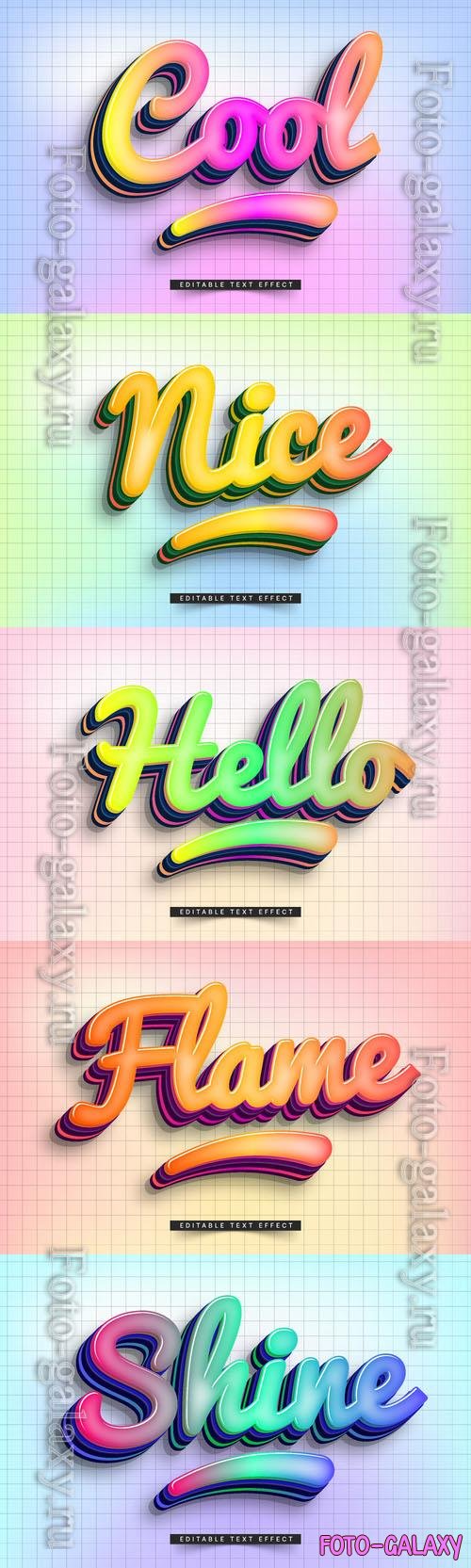 Vector 3d text editable, text effect font vol 6