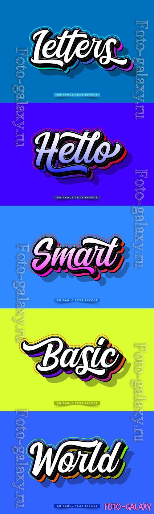 Vector 3d text editable, text effect font vol 2