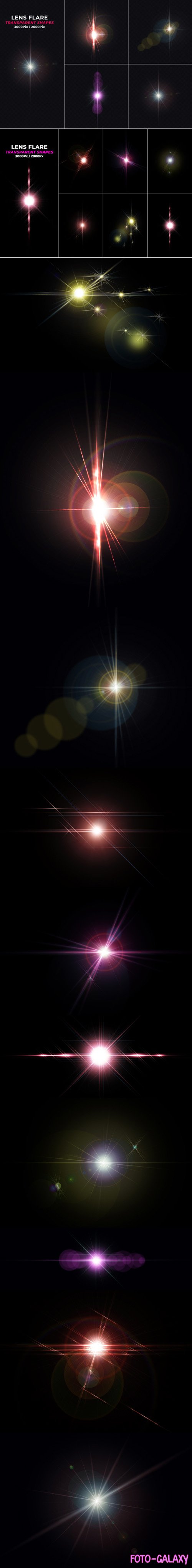 Abstract Colorful Lens Flare Glowing PSD Effets Collection