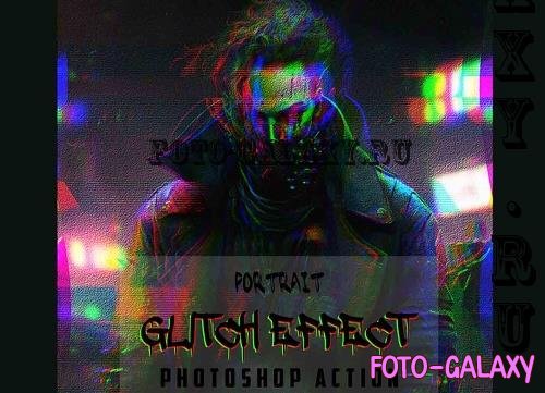 Portrait Glitch Effect Photoshop Action - 42183239