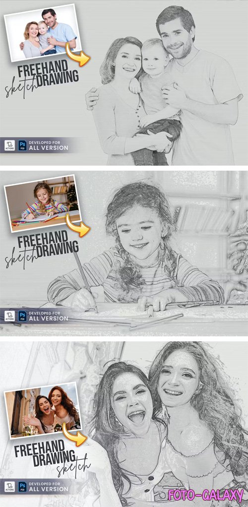 Freehand Drawing Sketch Photoshop Action