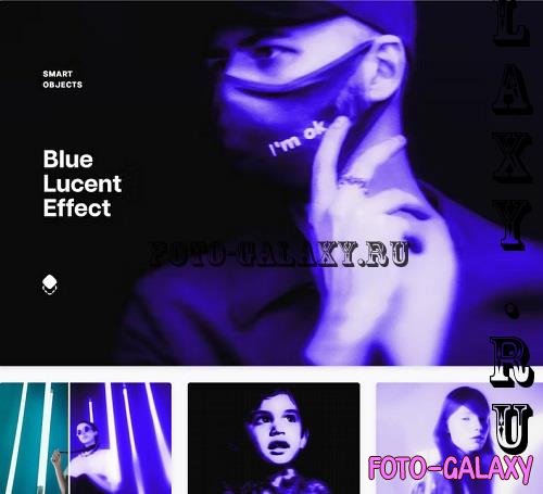 Blue Lucent Photo Effect - 42301218