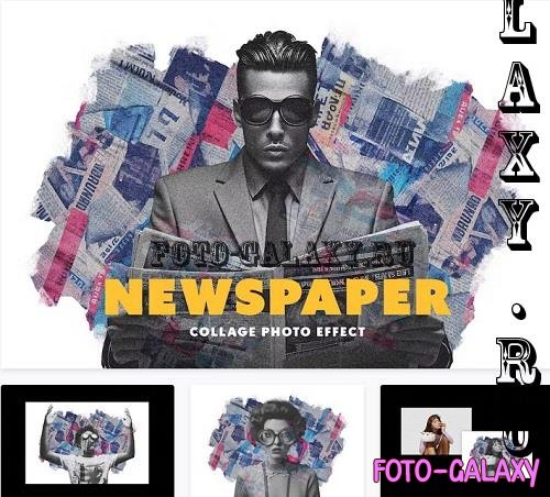 Retro Newspaper Collage Photo Effect - 42301146