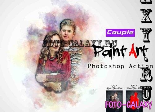 Couple Paint Art Photoshop Action - 42241137