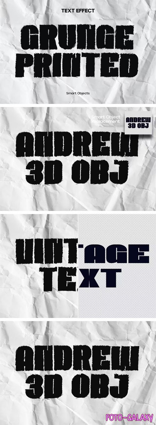 Grunge Printed Text Effect