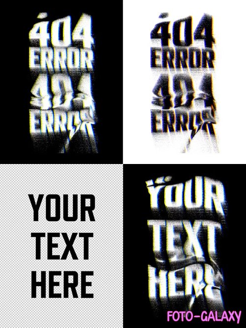 Distortion Glitches Poster Text Effect